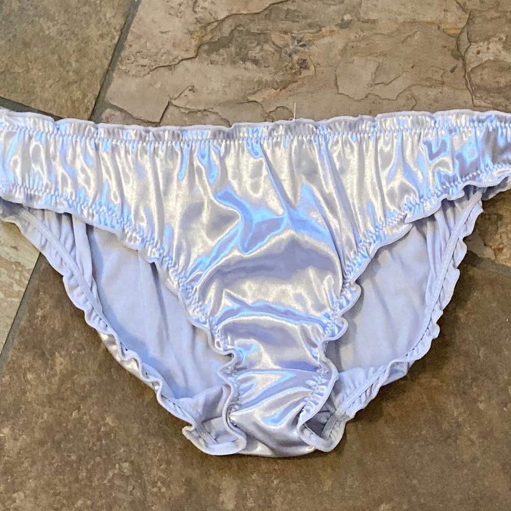 Shiny SILVER 8/XL Buttery Soft Silky Panty